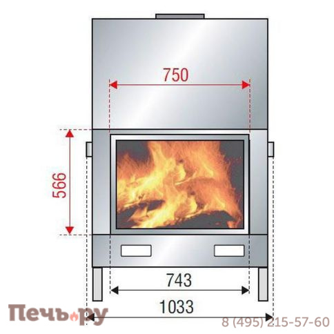Топка каминная Axis F 1000 simple face фото 3
