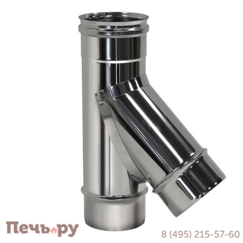 Тройник 45º TRHR45 Вулкан  VHR 130мм, матовый (AISI 321 0.5мм) фото