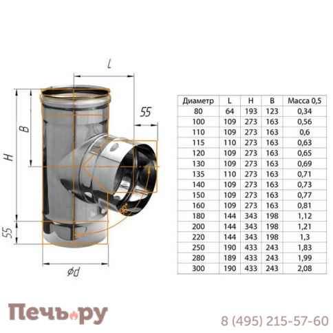 Тройник 90° Д Феррум (430/ 0.8) фото 10