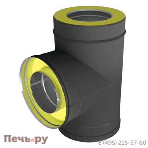 Тройник VBR50 90° Вулкан (AISI 321 0.5мм + AISI 439 0.5мм) черный фото