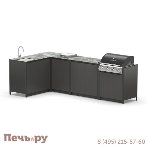 Угловой барбекю комплекс Cronon Lounge F-109SGP, 2.9x1.5 м фото