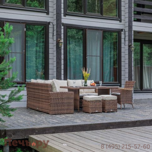 Угловой комплект Royal Family Zorro Wood коричневого цвета фото 3