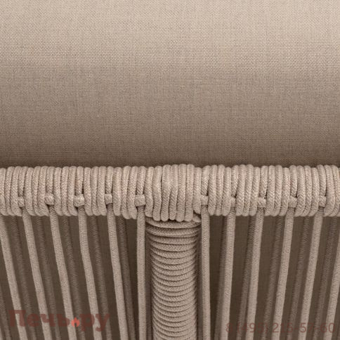 Угловой модуль 4SiS Канны плетеный из роупа, каркас алюминий белый муар, роуп бежевый круглый, ткань бежевая 15052 фото 5