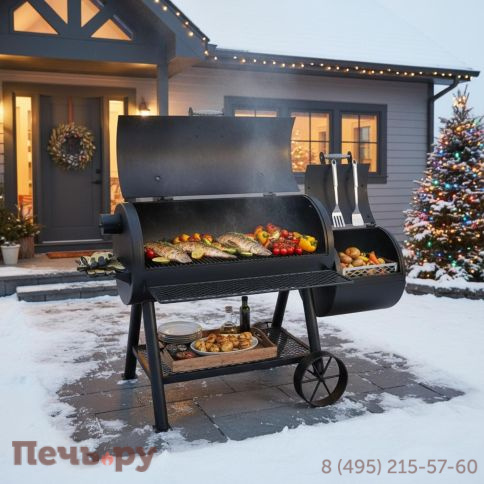 Угольный гриль коптильня Oklahoma Joe's Longhorn Reverse Flow фото 3