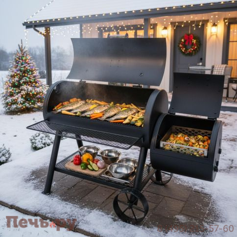 Угольный гриль коптильня Oklahoma Joe's Longhorn Reverse Flow фото