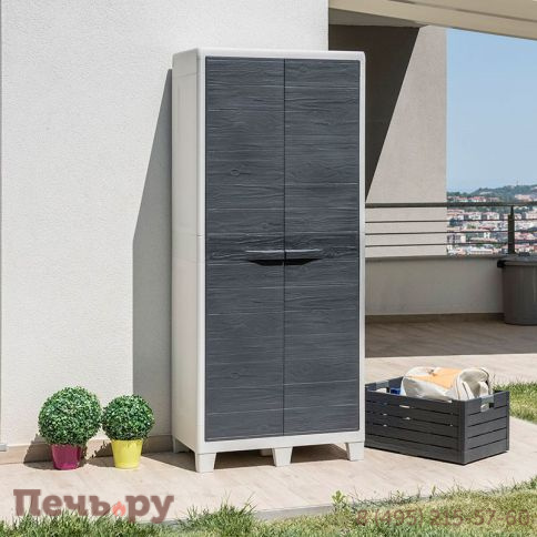 Уличный шкаф Gardeck 2х дверный глубокий Woodys S XL (3 полки), антрацит фото 12