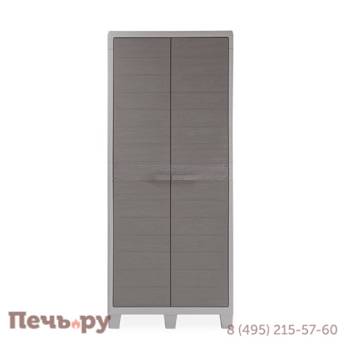 Уличный шкаф Gardeck 2х дверный глубокий Woodys XL (3 полки), светло-серый фото 2