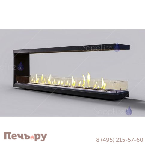 Встраиваемый биокамин SappFire торцевой сквозной 1800 фото
