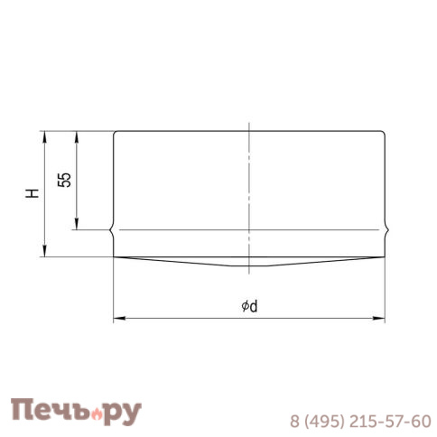 Заглушка Феррум для ревизии внутренняя 210 мм (AISI 430 0,5 мм) Уцененный фото 2