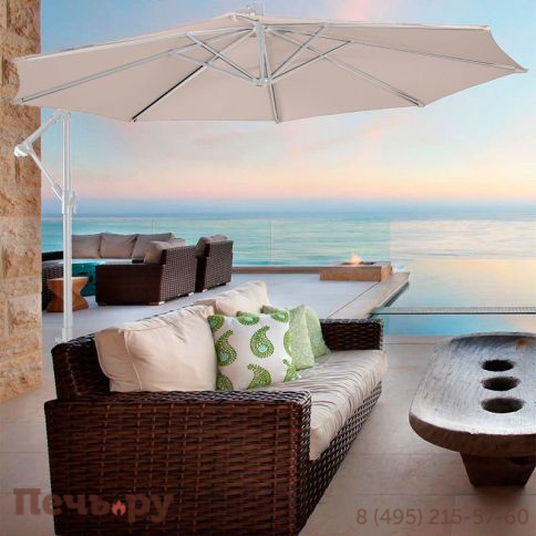 Зонт Gardeck Парма, 3000мм, с вент. куполом, бежевый фото 8