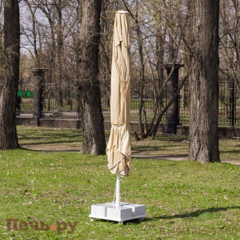 Зонт Royal Family Mistral 300 квадратный с воланом (база в комплекте) бежевый фото 3