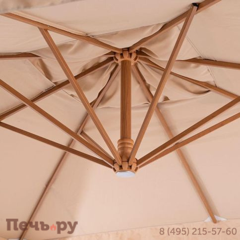 Зонт уличный 4SiS Корсика 3х3м на боковой алюминиевой опоре, цвет под дерево фото 11