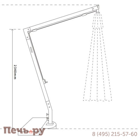 Зонт уличный 4SiS Корсика 3х3м на боковой алюминиевой опоре, цвет под дерево фото 14
