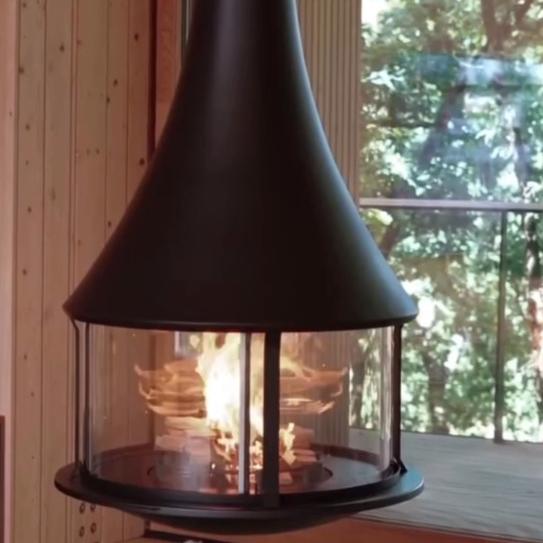 Готовый камин Bordelet Zelia 908 центральный со стеклом видео