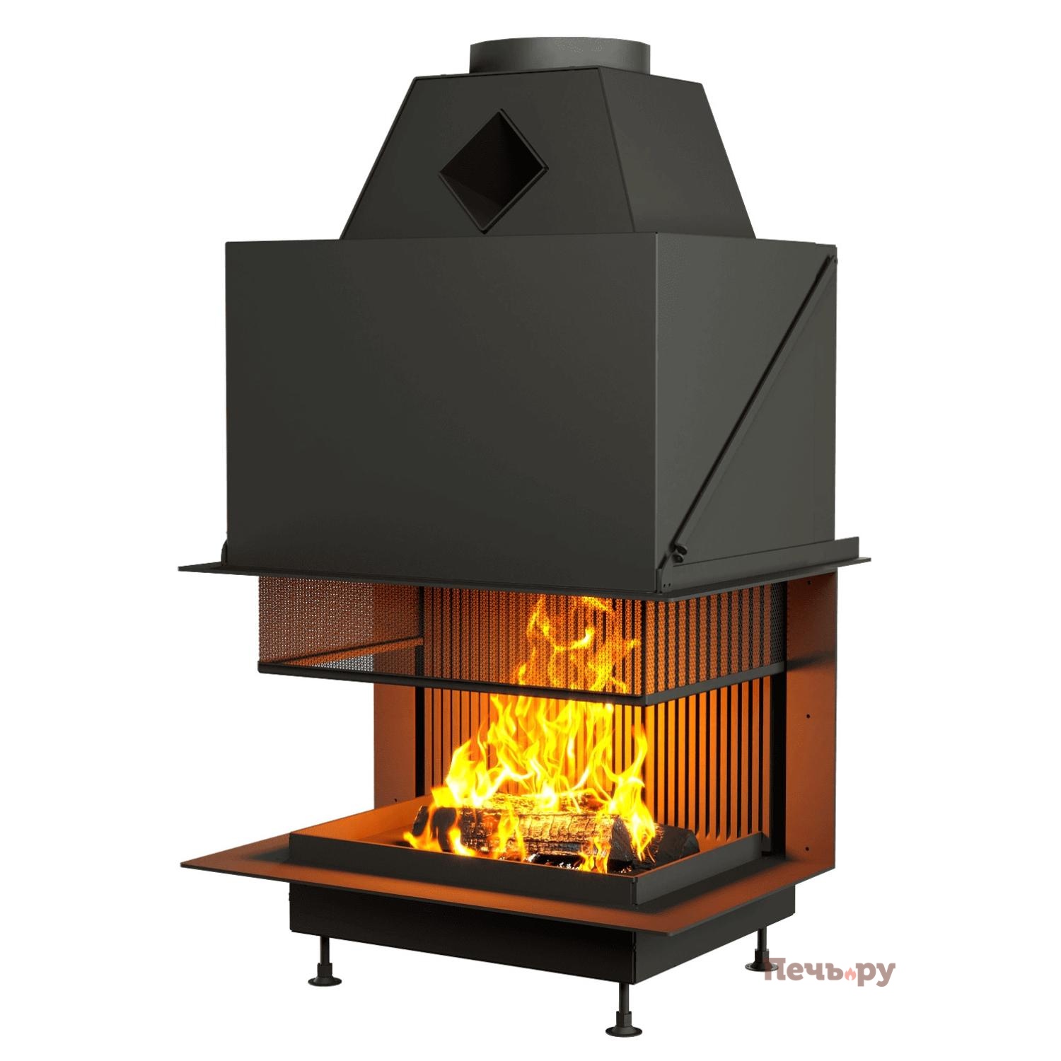 Каминная топка Астов с сеткой О3С 75/50 видео