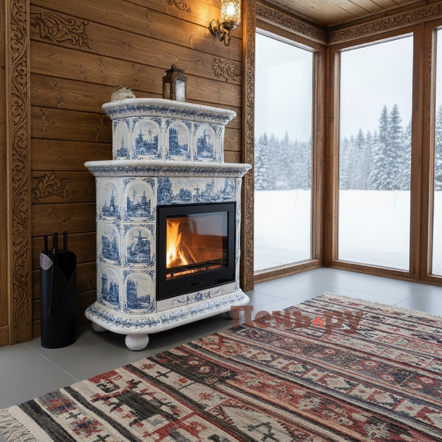 Готовый камин КимрПечь Прованс пристенный двухъярусный видео