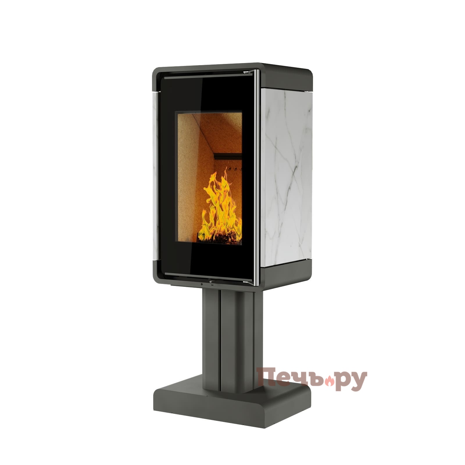 Печь-камин Астов Куб (ПК 4581) камень на ноге видео