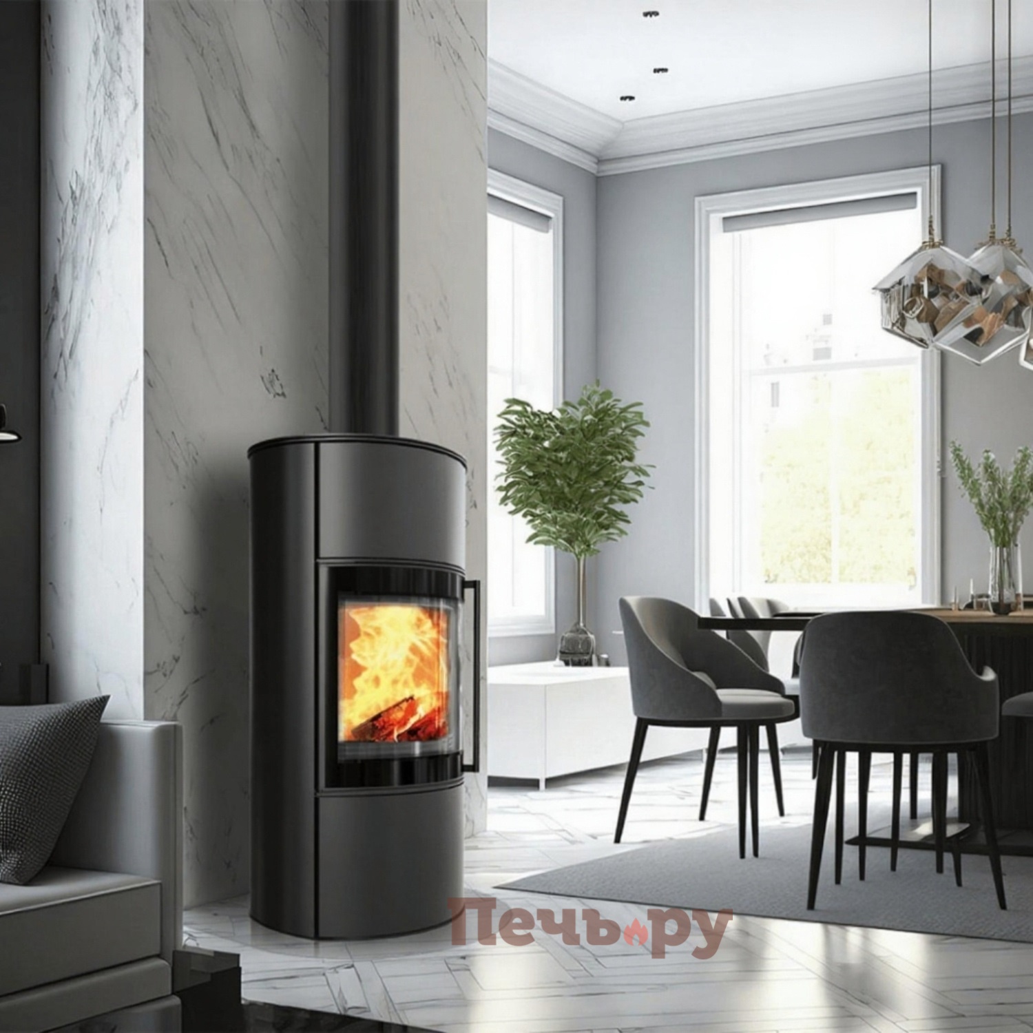 Печь камин Kratki Pro Bjorn/W видео