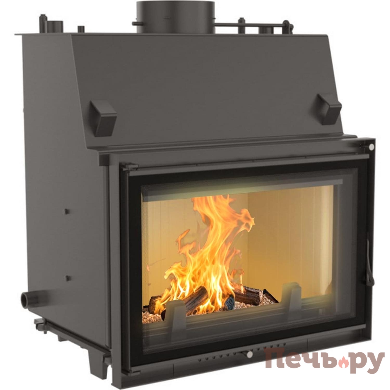 Каминная топка Kratki Oliwia/PW/17/W/Deco, змеевик видео