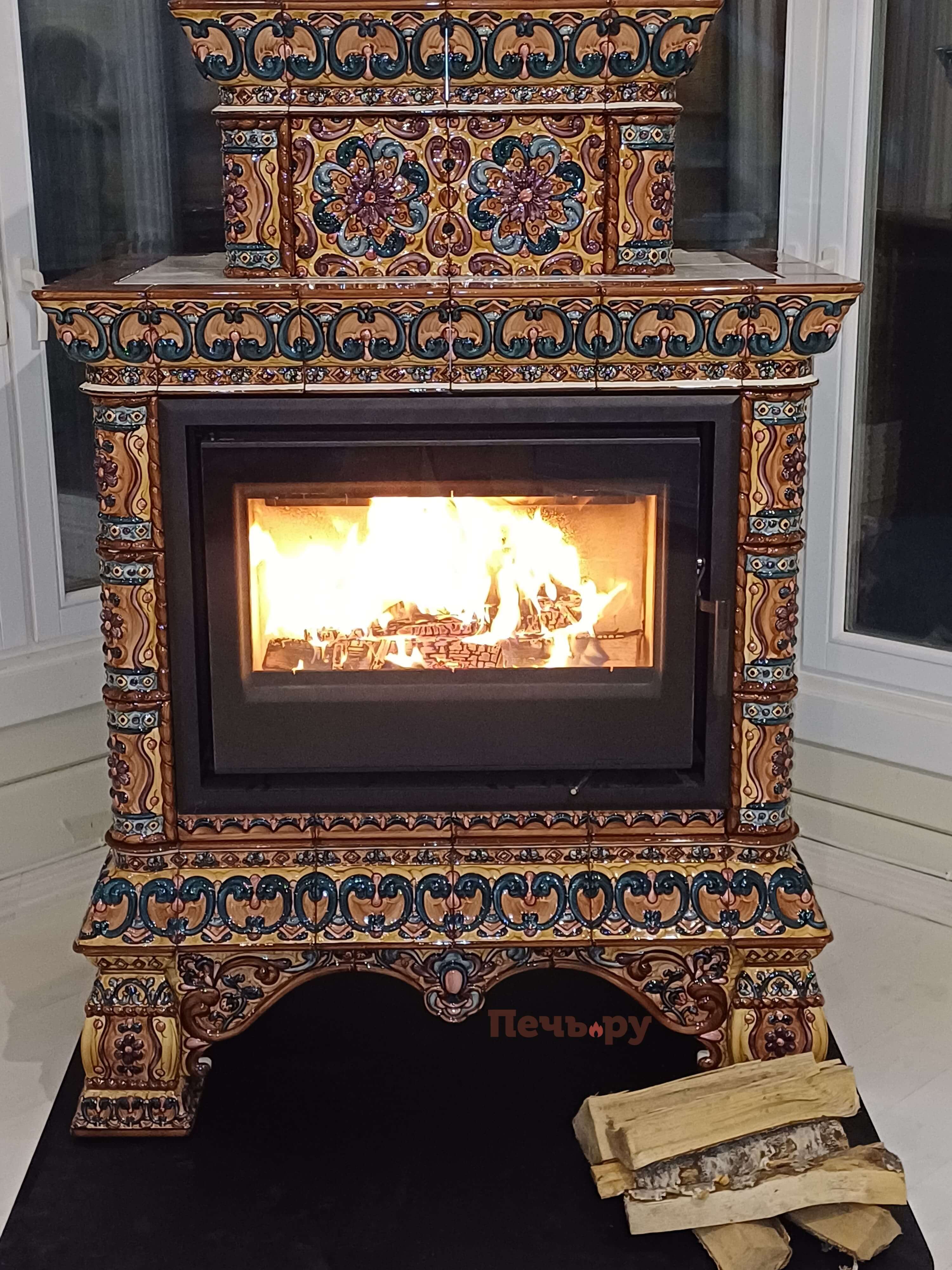 Готовый камин КимрПечь Кострома пристенный-двухъярусный видео