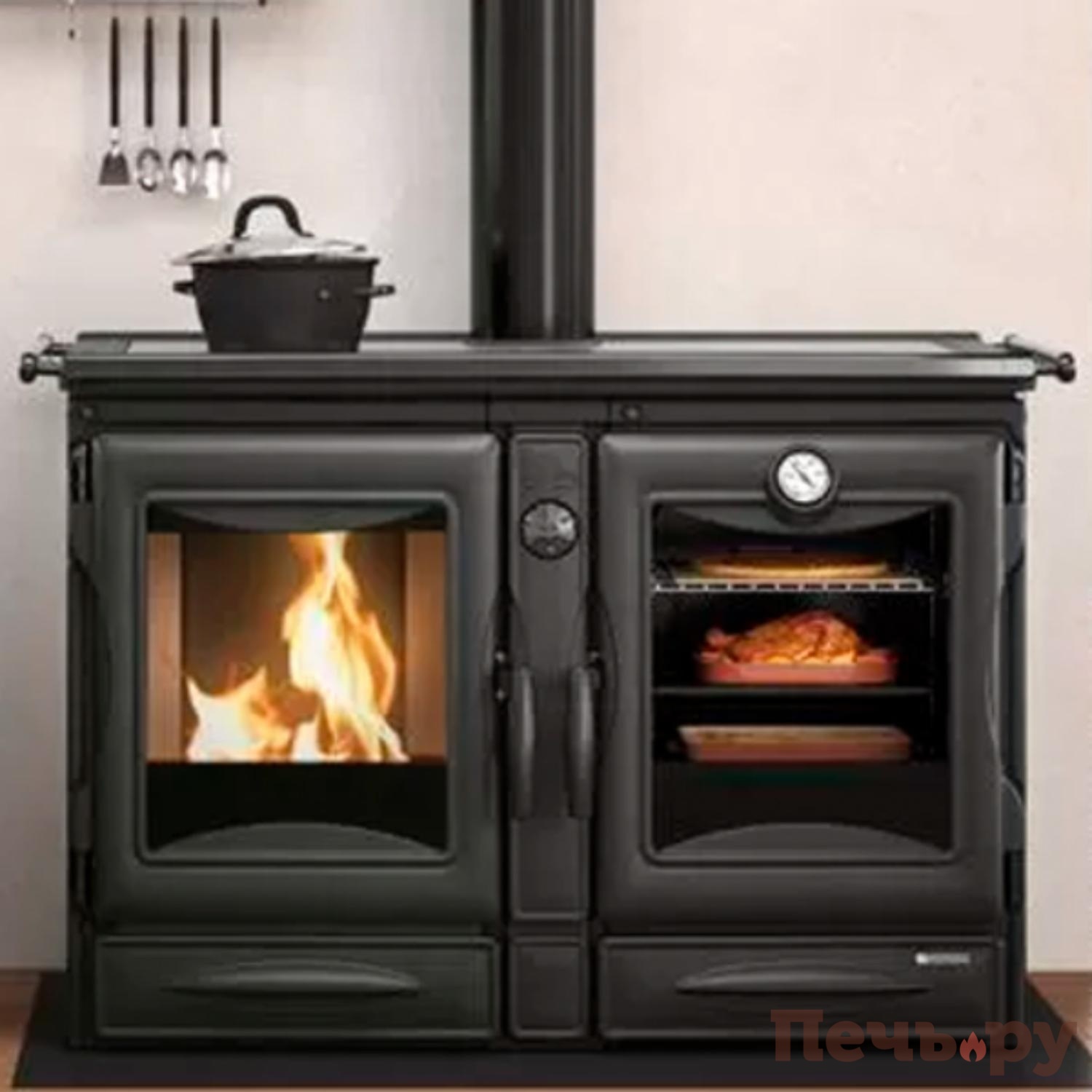 Печь камин La Nordica Alaska Nero antracite видео