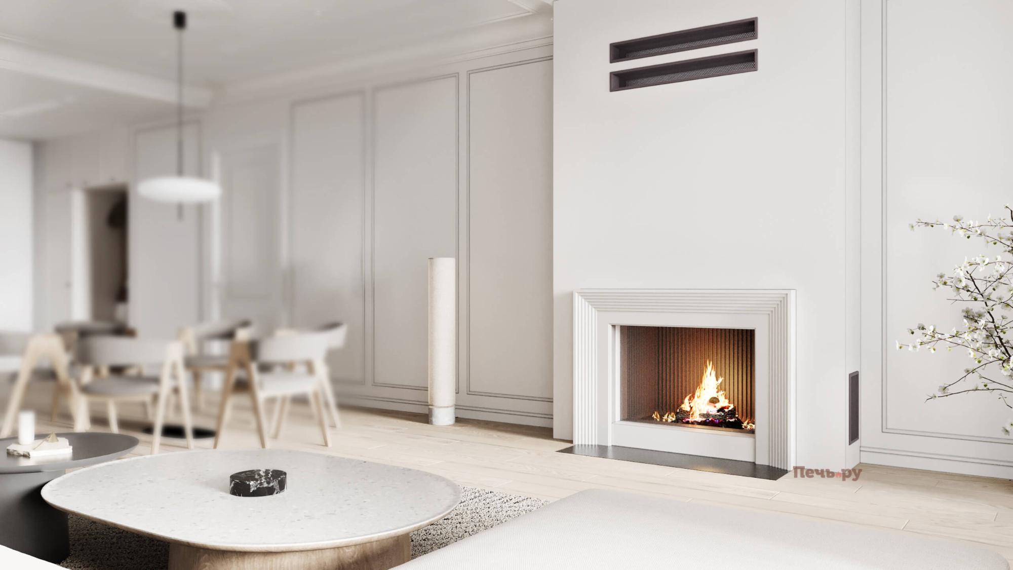 Каминная топка Астов ОПС 900 У открытая видео