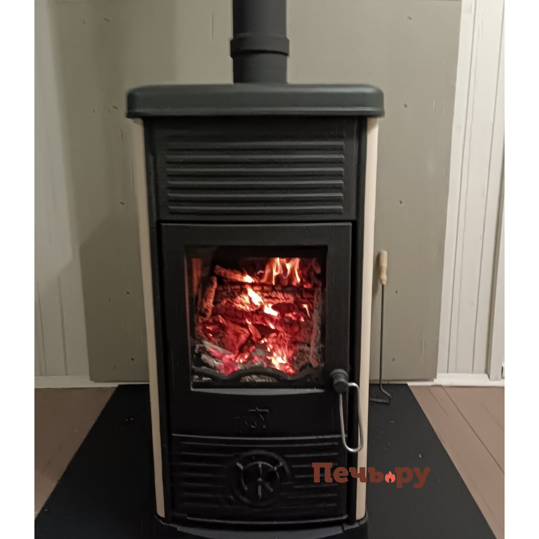 Печь камин Plamen Maestral N бежевая видео