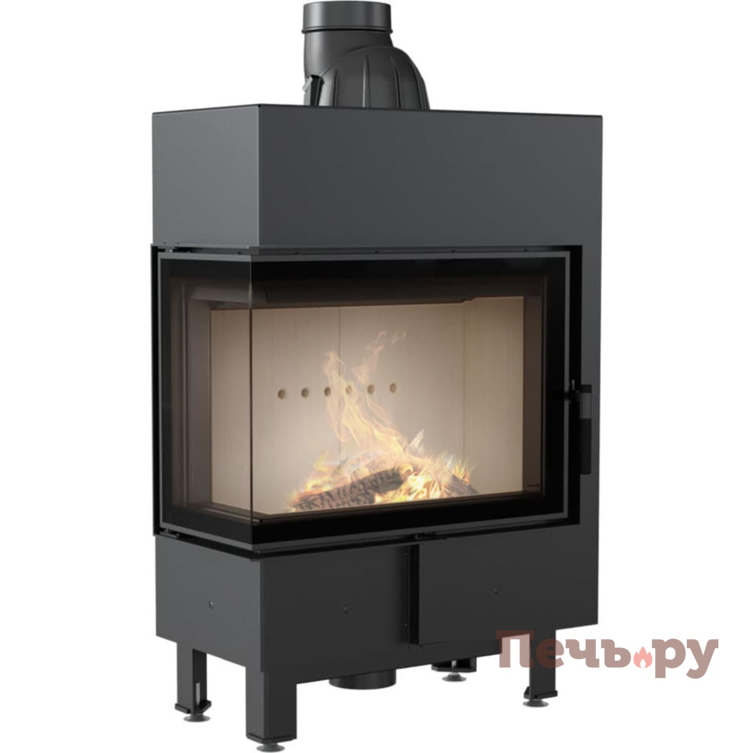 Каминная топка Kratki Pro Lucy/12/slim/L/BS стекло слева видео