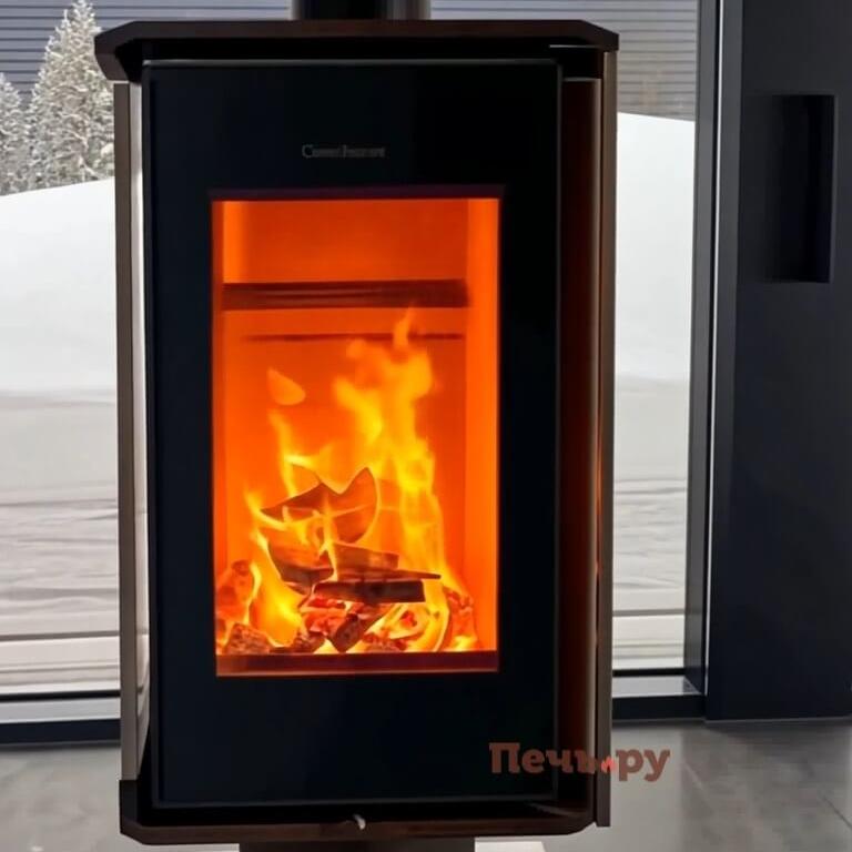 Печь-камин Астов Куб (ПК 4581) камень на низкой ноге видео