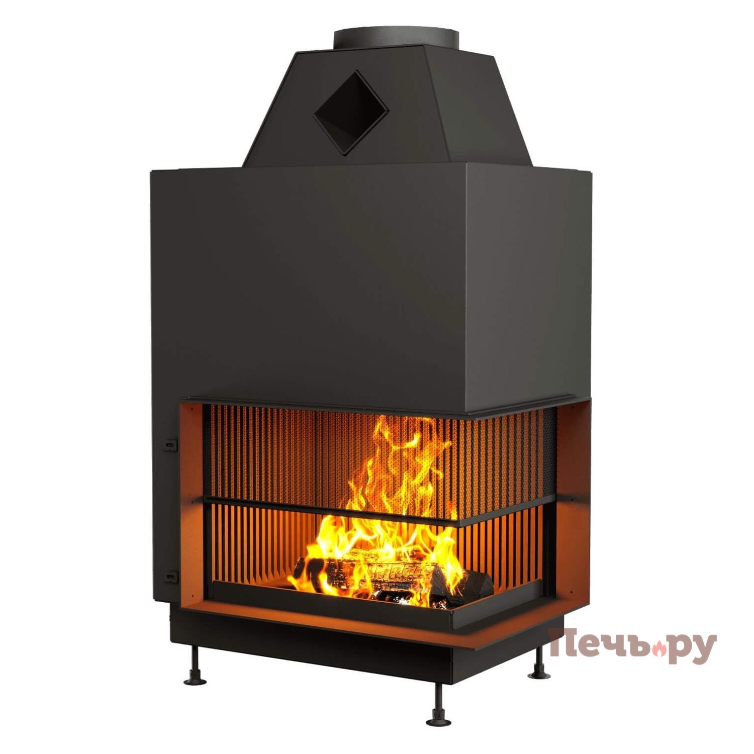 Каминная топка Астов с сеткой О2С 70/50 L/R видео