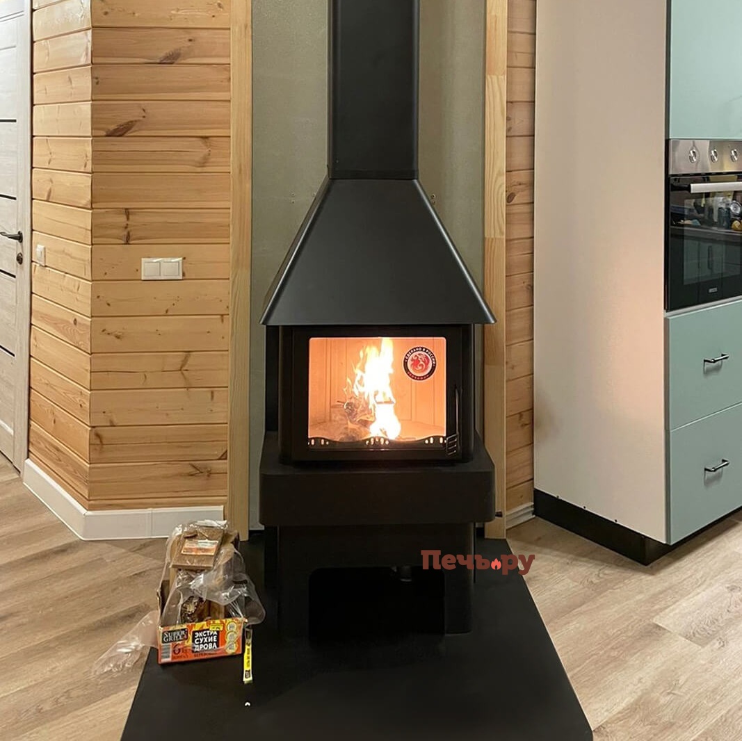 Камин ЭкоКамин Бавария три стекла видео