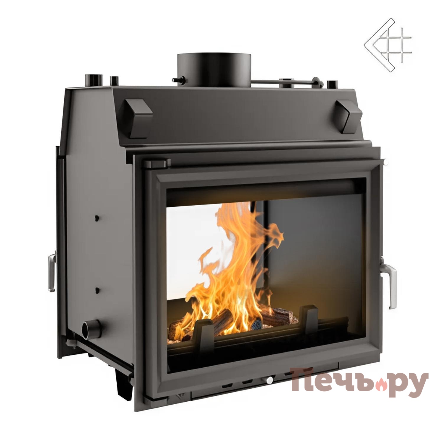 Каминная топка Kratki Zuzia/T/PW/19/W (тунель, змеевик) видео