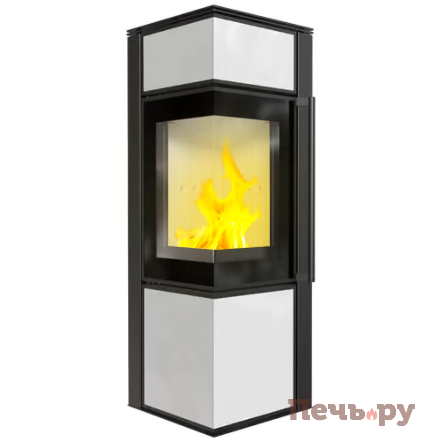 Печь камин Kratki Pro TORA/S Белый видео