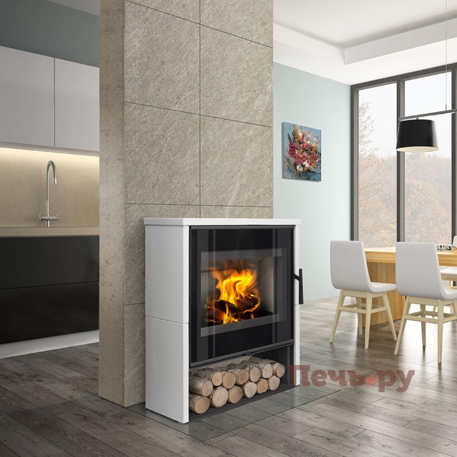 Печь камин Romotop Aledo керамика видео