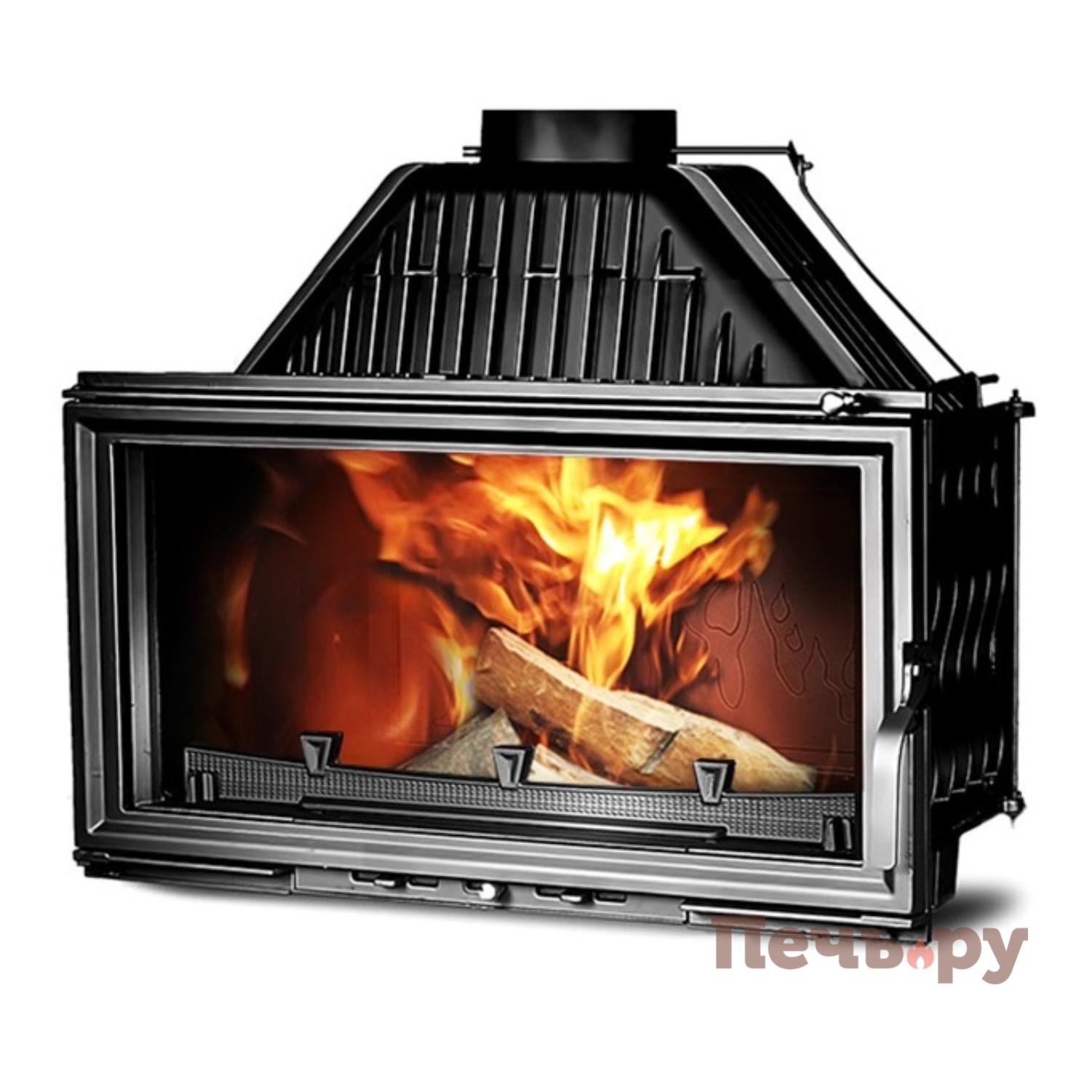 Каминная чугунная топка  Kaw-Met W15 18кВт видео