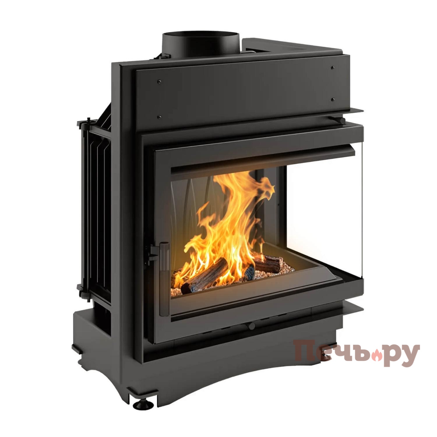 Каминная топка Kratki Maja/P/BS (угловое стекло справа) видео