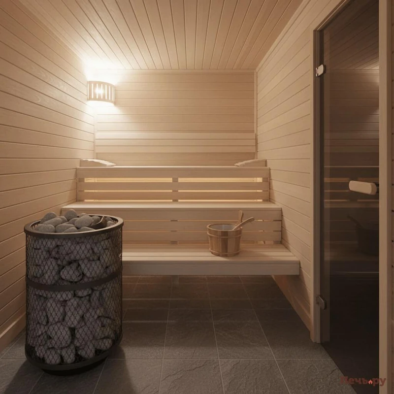 монтаж печи в бане