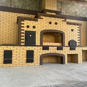 Барбекю комплекс из кирпича фото