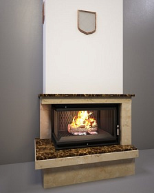 Каминная облицовка FireBird Онега (для топки Amelia/LP/BS) (угловое стекло слева-справа) фото