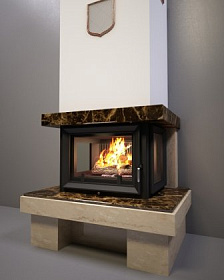 Каминная облицовка FireBird Байкал (для топки Amelia/LP) (стекло слева-справа) фото